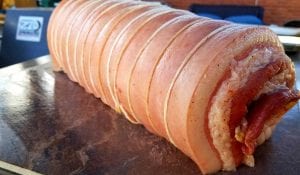 White Oak Pastures pork belly rolled and tied